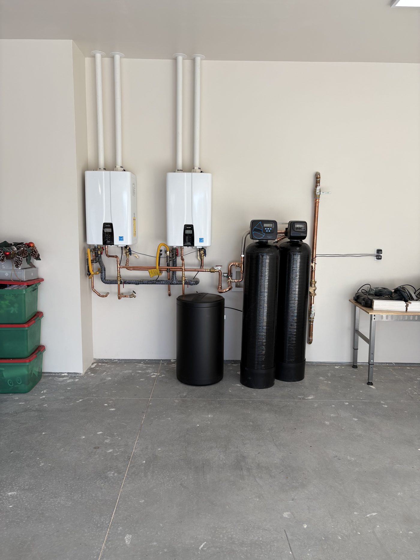 Dual tankless water heater and water softener installation Las Vegas